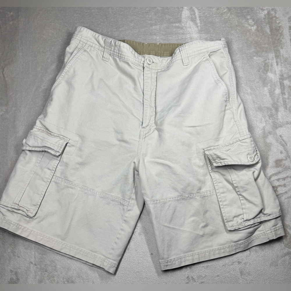 OP Men’s Cargo 100% Cotton Casual Cream Beach Surf Coastal Shorts Size 36